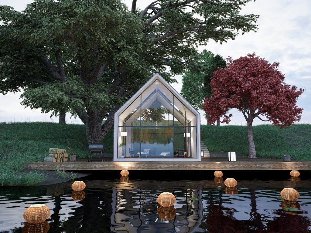 Dom pasywny wybudowany nad jeziorem